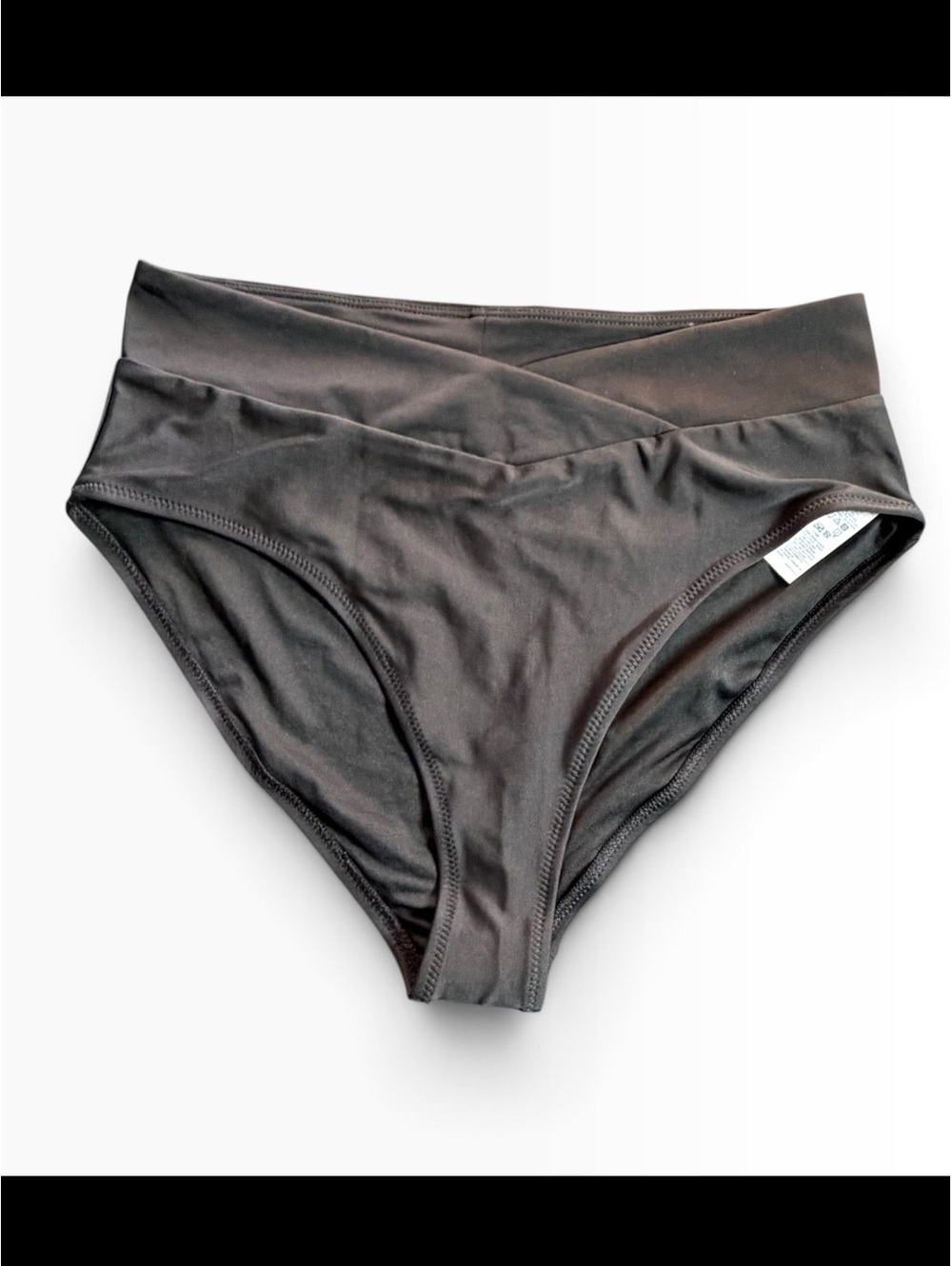 OLD NAVY high waist V black high leg bikini swim bottom size Medium New